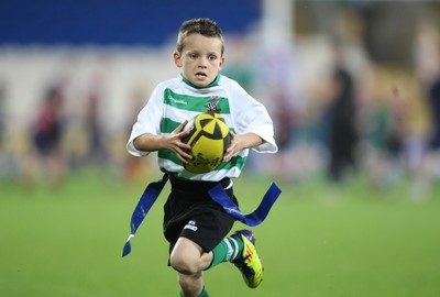 01.10.11 - Cardiff Blues v Glasgow Warriors, RaboDirect Pro 12 - Action from the Barry v Rhydfelin Half Time Under 8s Tag Match    