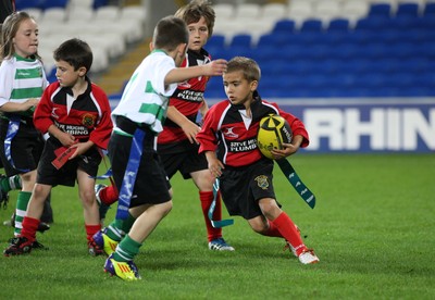 01.10.11 - Cardiff Blues v Glasgow Warriors, RaboDirect Pro 12 - Action from the Barry v Rhydfelin Half Time Under 8s Tag Match    