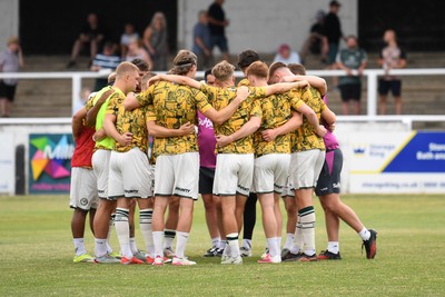 250726 - Bath City v Newport County - Pre Season Friendly - Newport huddle