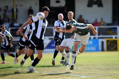 250726 - Bath City v Newport County - Pre Season Friendly - Harrison Halpin of Newport County scores a goal