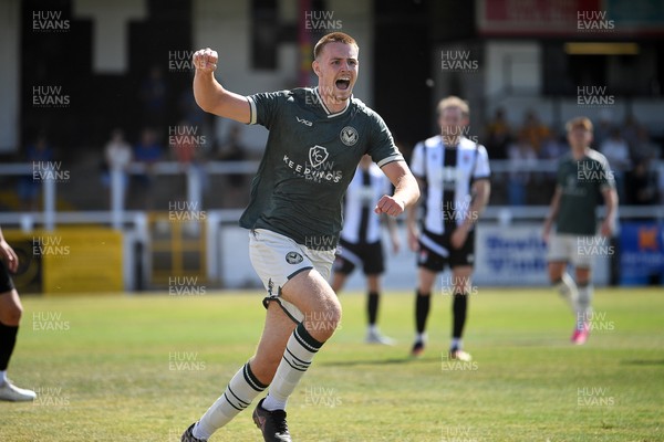 250726 - Bath City v Newport County - Pre Season Friendly - Harrison Halpin of Newport County celebrates scoring a goal