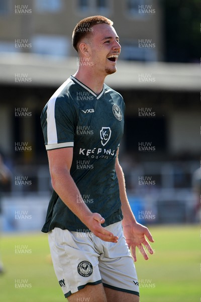 250726 - Bath City v Newport County - Pre Season Friendly - Harrison Halpin of Newport County celebrates scoring a goal