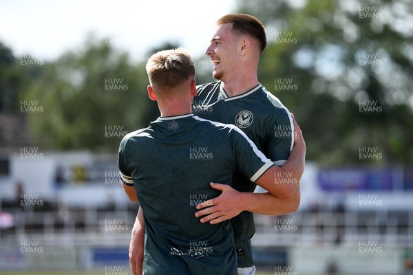 250726 - Bath City v Newport County - Pre Season Friendly - Harrison Halpin of Newport County celebrates scoring a goal