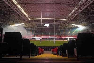 230525 - Bath Rugby v Lyon Olympique Universitaire - EPCR Challenge Cup Final - A general view of the Principality Stadium ahead of this evening’s EPCR Challenge Cup Final 