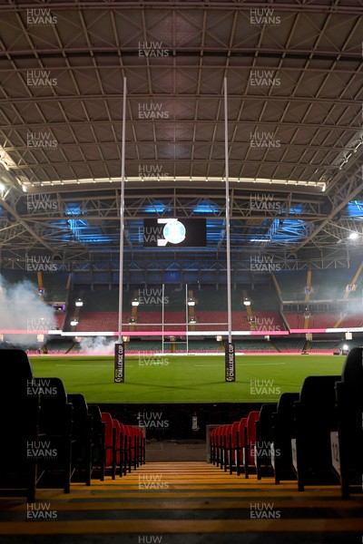 230525 - Bath Rugby v Lyon Olympique Universitaire - EPCR Challenge Cup Final - A general view of the Principality Stadium ahead of this evening’s EPCR Challenge Cup Final 