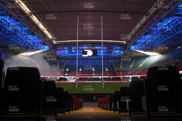 230525 - Bath Rugby v Lyon Olympique Universitaire - EPCR Challenge Cup Final - A general view of the Principality Stadium ahead of this evening’s EPCR Challenge Cup Final 