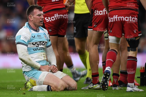 230525 - Bath Rugby v Lyon Olympique Universitaire - EPCR Challenge Cup Final - Ben Spencer of Bath Rugby celebrates scoring a try