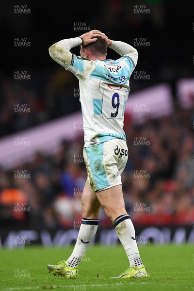 230525 - Bath Rugby v Lyon Olympique Universitaire - EPCR Challenge Cup Final - Ben Spencer of Bath Rugby celebrates scoring a try