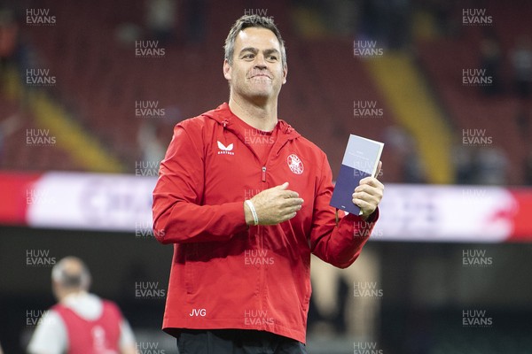 230525 - Bath Rugby v Lyon Olympique Universitaire - EPCR Challenge Cup Final - Johann van Graan, Bath Head Coach celebrates the win at full time