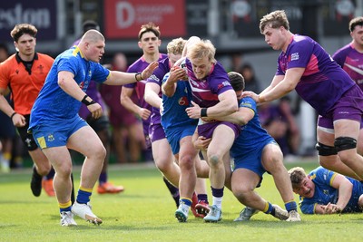 220426 - Bath v Loughborough - Men's BUCS Final - Jack Howells of Loughborough is challenged by Will Keylock of Bath