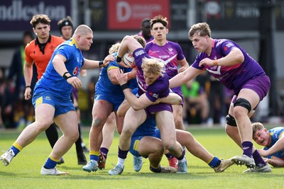 220426 - Bath v Loughborough - Men's BUCS Final - Jack Howells of Loughborough is challenged by Will Keylock of Bath