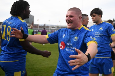 220426 - Bath v Loughborough - Men's BUCS Final - Alfie Griffin of Bath celebrates at full time