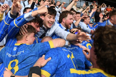 220426 - Bath v Loughborough - Men's BUCS Final - Bath players celebrate with fans at full time