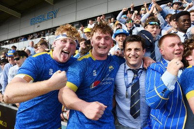 220426 - Bath v Loughborough - Men's BUCS Final - Bath players celebrate with fans at full time