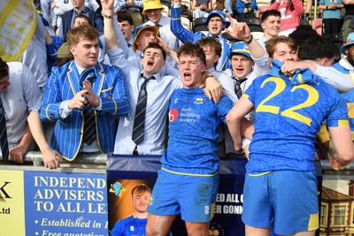 220426 - Bath v Loughborough - Men's BUCS Final - Bath players celebrate with fans at full time