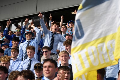 220426 - Bath v Loughborough - Men's BUCS Final - Bath players celebrate with fans at full time
