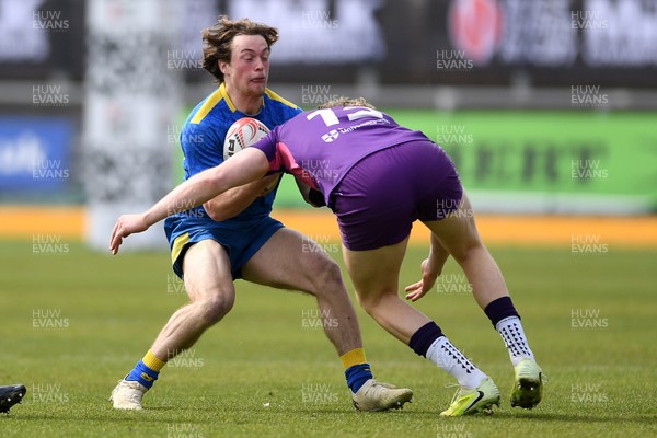 220426 - Bath v Loughborough - Men's BUCS Final - Freddy Rossigneux of Bath is challenged by Tom Riman of Loughborough