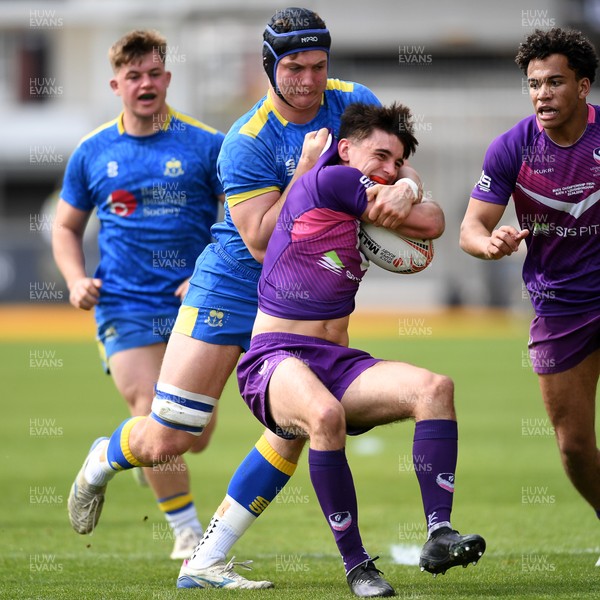 220426 - Bath v Loughborough - Men's BUCS Final - Isaac Sprenger of Bath is challenged by Rhys Hulse of Loughborough