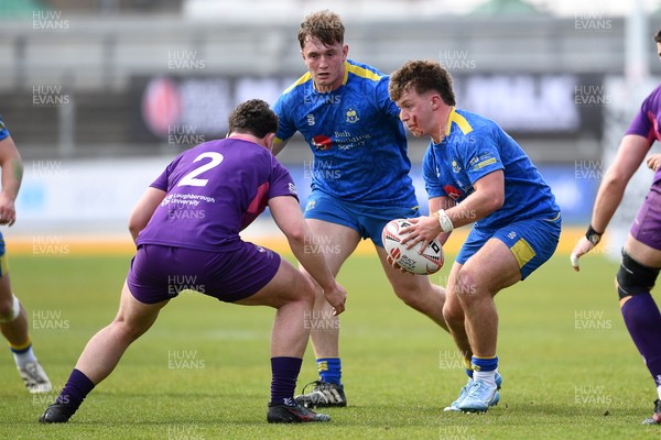 220426 - Bath v Loughborough - Men's BUCS Final - Iwan Coyle of Bath is challenged by Ralfie Willott of Loughborough