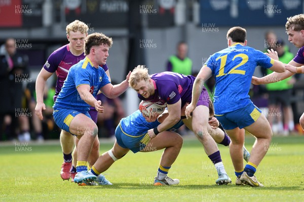 220426 - Bath v Loughborough - Men's BUCS Final - Jack Howells of Loughborough is challenged by Will Keylock of Bath