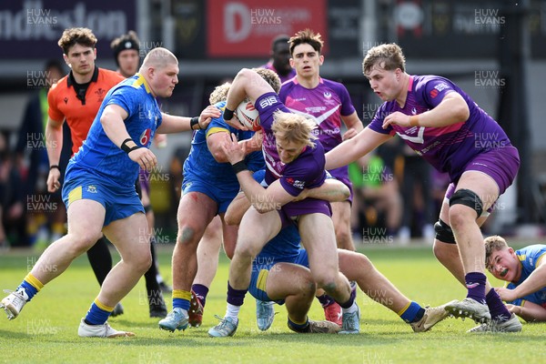 220426 - Bath v Loughborough - Men's BUCS Final - Jack Howells of Loughborough is challenged by Will Keylock of Bath