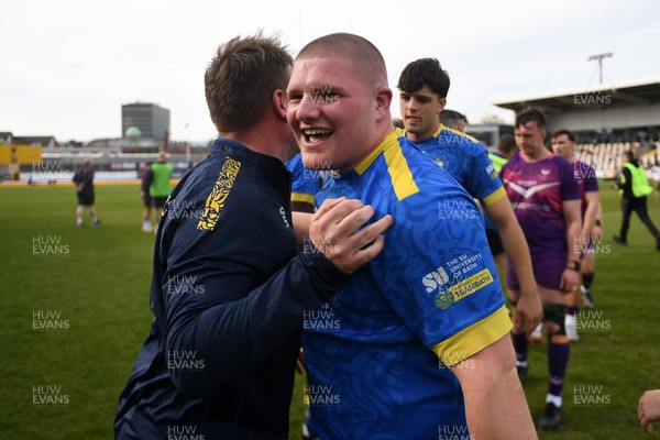 220426 - Bath v Loughborough - Men's BUCS Final - Alfie Griffin of Bath celebrates at full time