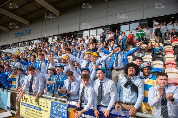 220426 - Bath v Loughborough - Men's BUCS Final - Bath players celebrate with fans at full time