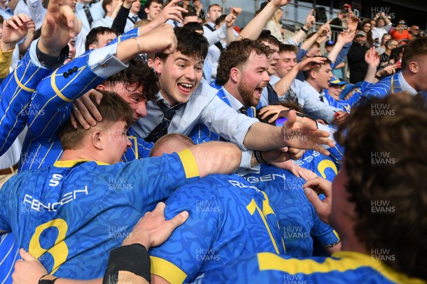 220426 - Bath v Loughborough - Men's BUCS Final - Bath players celebrate with fans at full time