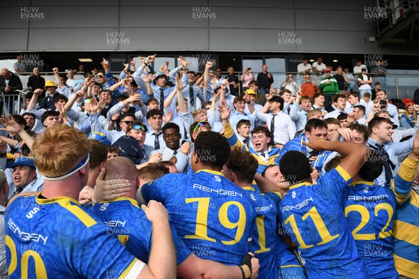220426 - Bath v Loughborough - Men's BUCS Final - Bath players celebrate with fans at full time