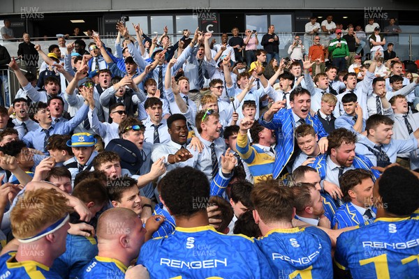 220426 - Bath v Loughborough - Men's BUCS Final - Bath players celebrate with fans at full time