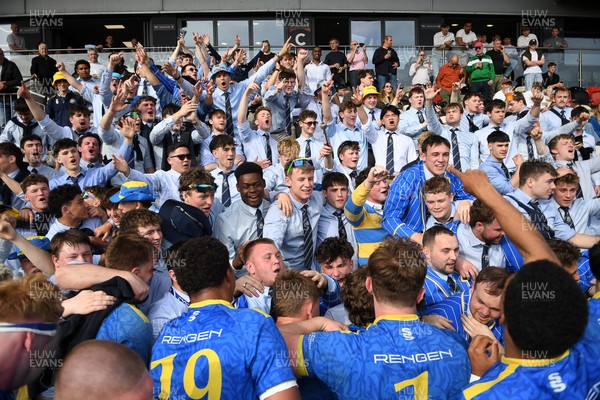 220426 - Bath v Loughborough - Men's BUCS Final - Bath players celebrate with fans at full time