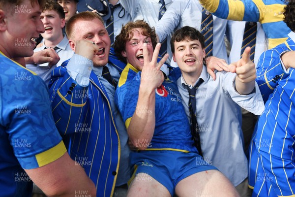220426 - Bath v Loughborough - Men's BUCS Final - Bath players celebrate with fans at full time