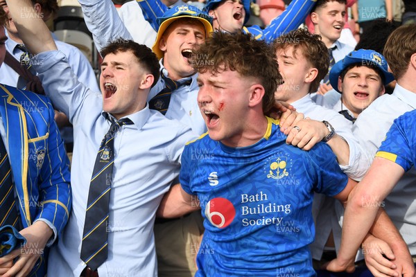 220426 - Bath v Loughborough - Men's BUCS Final - Bath players celebrate with fans at full time