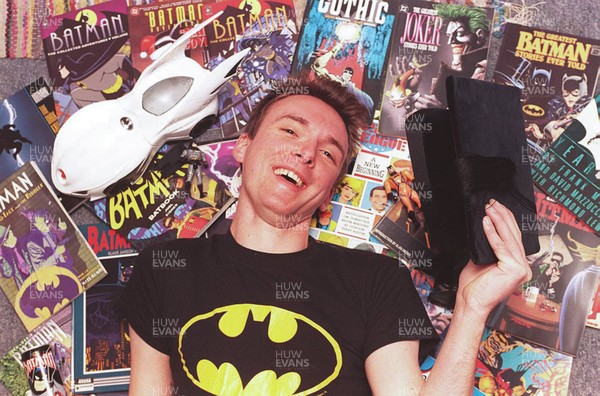 150199 Batman degree - Will Brooker at home in Cardiff with his Batman memorobilia