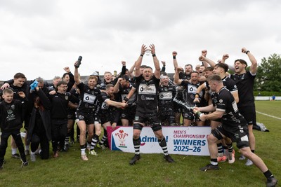 160526 - St Peter's v Bedwas - Admiral National Championship East - Bedwas celebrate winning the league
