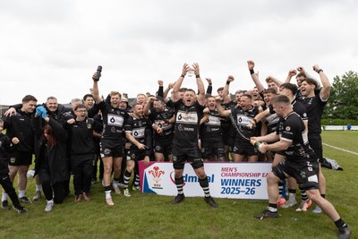 160526 - St Peter's v Bedwas - Admiral National Championship East - Bedwas celebrate winning the league
