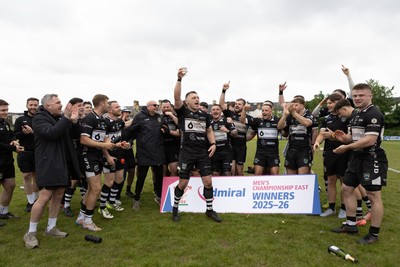 160526 - St Peter's v Bedwas - Admiral National Championship East - Bedwas celebrate winning the league