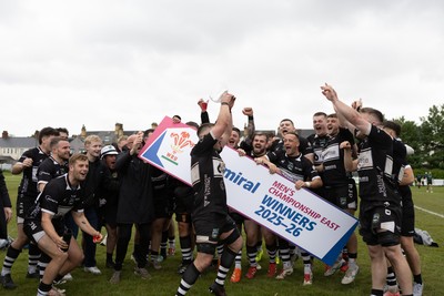 160526 - St Peter's v Bedwas - Admiral National Championship East - Bedwas celebrate winning the league