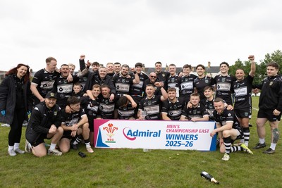 160526 - St Peter's v Bedwas - Admiral National Championship East - Bedwas celebrate winning the league