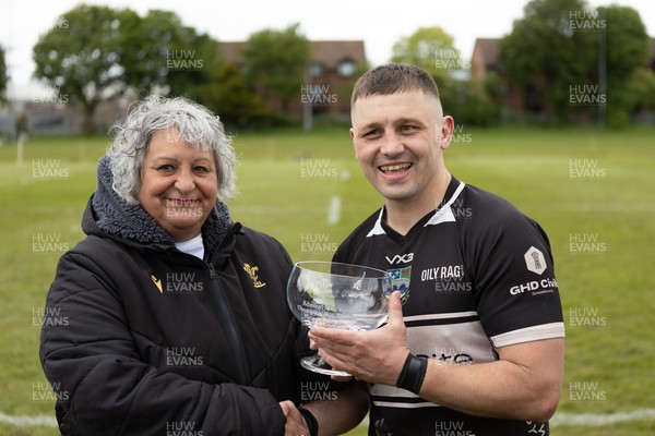 160526 - St Peter's v Bedwas - Admiral National Championship East - Bedwas captain receives the trophy