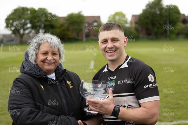 160526 - St Peter's v Bedwas - Admiral National Championship East - Bedwas captain receives the trophy