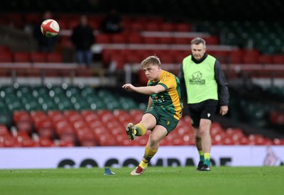 120426 - Bedwas v Bridgend Athletic - Mens Championship Cup Final - Oliver Olds of Bridgend kicks the conversion