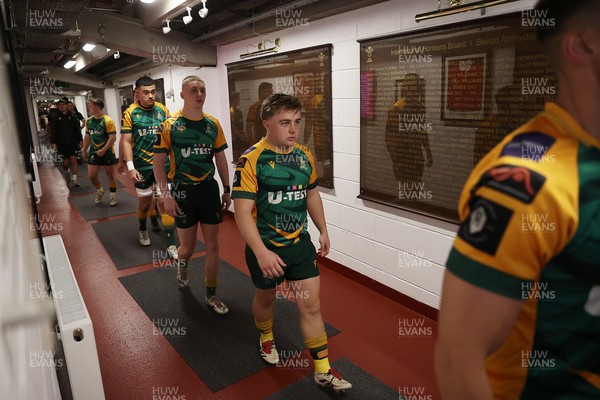 120426 - Bedwas v Bridgend Athletic - Mens Championship Cup Final - Bridgend make their way to the field