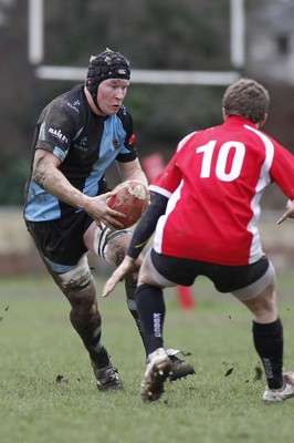 27.03.10 Bedwas RFC v Cardiff RFC - Swalec Cup 1/4 final - Cardiff's Dan Godfrey takes on Bedwas' Adam Greendale. 