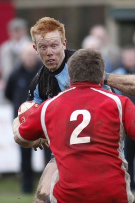 27.03.10 Bedwas RFC v Cardiff RFC - Swalec Cup 1/4 final - Cardiff's Jimmy Norris takes on Bedwas' Aaron Fowler. 