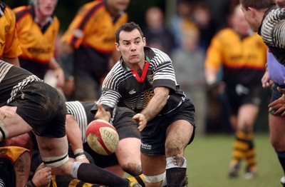 080203 - Bedwas v Newport - Principality Cup - Bedwas' Wayne Bray gets his backs moving