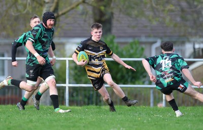 220426 Bedwellty v Deri, Admiral National League 4 East - Kristan Davies of Deri races in to score try