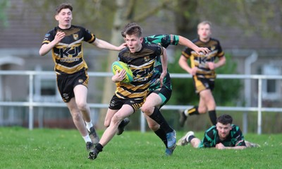 220426 Bedwellty v Deri, Admiral National League 4 East - Kristan Davies of Deri races in to score try