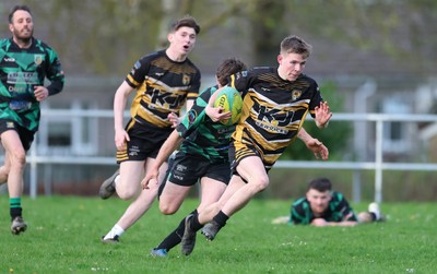220426 Bedwellty v Deri, Admiral National League 4 East - Kristan Davies of Deri races in to score try