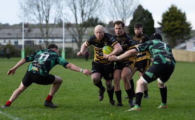 220426 Bedwellty v Deri, Admiral National League 4 East - Jonathan Morgan of Deri scores try